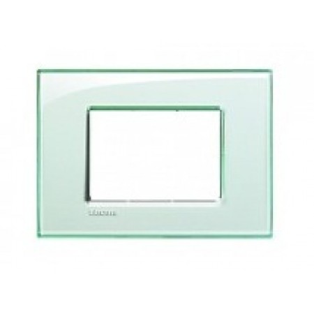 Placa ornament 3 module Aquamarine Bticino Living Light